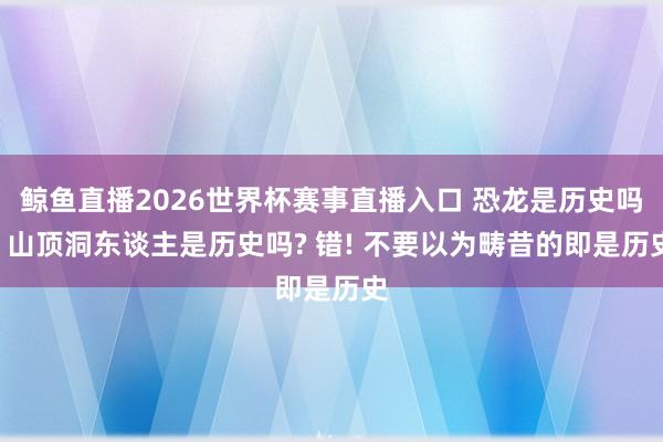 鲸鱼直播2026世界杯赛事直播入口 恐龙是历史吗? 山顶洞东谈主是历史吗? 错! 不要以为畴昔的即是历史