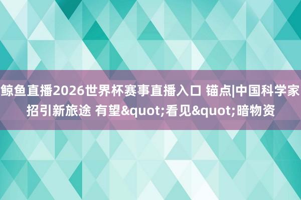 鲸鱼直播2026世界杯赛事直播入口 锚点|中国科学家招引新旅途 有望"看见"暗物资