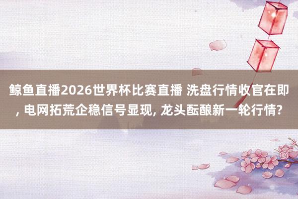 鲸鱼直播2026世界杯比赛直播 洗盘行情收官在即, 电网拓荒企稳信号显现, 龙头酝酿新一轮行情?