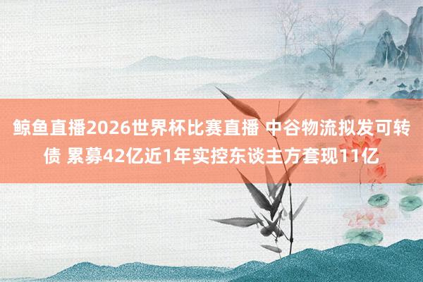 鲸鱼直播2026世界杯比赛直播 中谷物流拟发可转债 累募42亿近1年实控东谈主方套现11亿