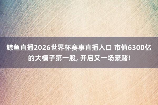 鲸鱼直播2026世界杯赛事直播入口 市值6300亿的大模子第一股, 开启又一场豪赌!