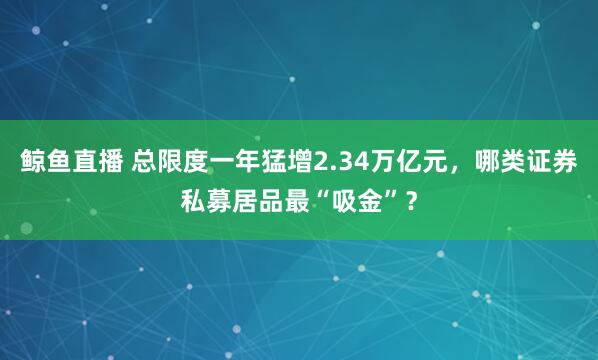 鲸鱼直播 总限度一年猛增2.34万亿元，哪类证券私募居品最“吸金”？