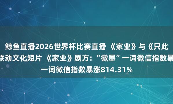 鲸鱼直播2026世界杯比赛直播 《家业》与《只此青绿》推出联动文化短片 《家业》剧方: “徽墨”一词微信指数暴涨814.31%