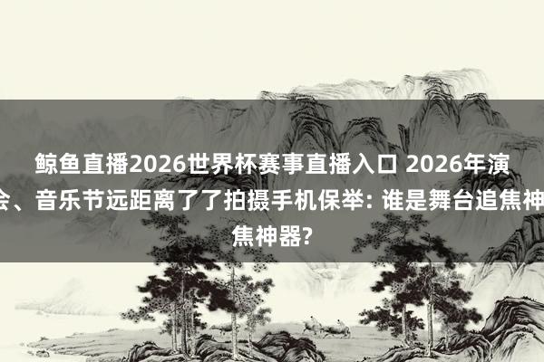 鲸鱼直播2026世界杯赛事直播入口 2026年演唱会、音乐节远距离了了拍摄手机保举: 谁是舞台追焦神器?