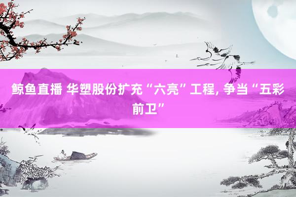 鲸鱼直播 华塑股份扩充“六亮”工程, 争当“五彩前卫”