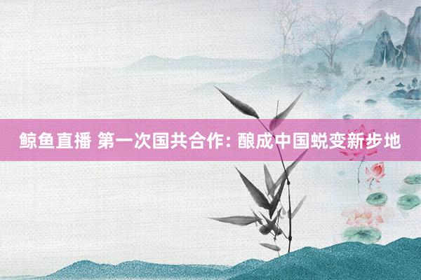 鲸鱼直播 第一次国共合作: 酿成中国蜕变新步地