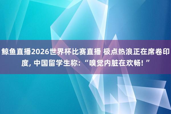 鲸鱼直播2026世界杯比赛直播 极点热浪正在席卷印度, 中国留学生称: “嗅觉内脏在欢畅! ”