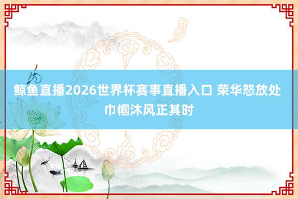 鲸鱼直播2026世界杯赛事直播入口 荣华怒放处 巾帼沐风正其时