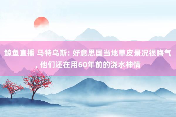鲸鱼直播 马特乌斯: 好意思国当地草皮景况很晦气， 他们还在用60年前的浇水神情