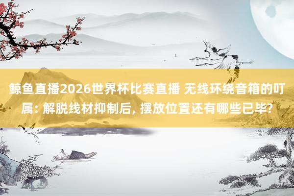鲸鱼直播2026世界杯比赛直播 无线环绕音箱的叮属: 解脱线材抑制后， 摆放位置还有哪些已毕?