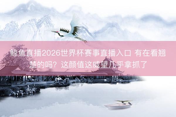 鲸鱼直播2026世界杯赛事直播入口 有在看翘楚的吗？这颜值这威望几乎拿抓了