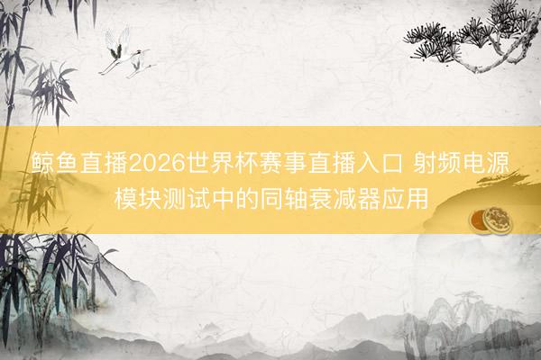 鲸鱼直播2026世界杯赛事直播入口 射频电源模块测试中的同轴衰减器应用